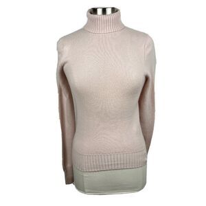Corgi Knitwear M Womens Light Pink Turtleneck Sweater Cashmere Jumper Soft